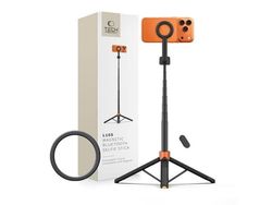 TECH-PROTECT L10S MagSafe Bluetooth-selfiestav stativ svart/orange
