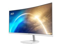 MSI PRO MP341CQW - LCD-skjerm - kurvet - 34" - 3440 x 1440 UWQHD @ 100 Hz - VA - 300 cd/m² - 3000:1 - 1 ms - 2xHDMI, DisplayPort - høyttalere - hvit