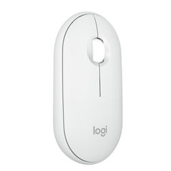 Logitech Pebble Mouse 2 M350s - Mus - optisk - 3 knapper - trådløs - Bluetooth 5.2 LE - tonalhvit