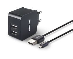 Philips USB-seinälaturi DLP2307U/12, Sisätila, AC, 5 V, Musta