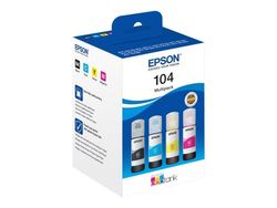 Epson EcoTank 104 - 4-colour Multipack - svart, gul, cyan, magenta - original - blekkpåfylling - for EcoTank ET-1810, 2715, 2721, 2810, 2811, 2812,...