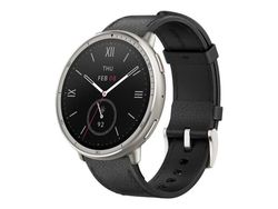 Amazfit Active 2 - Premium Version - smartklokke med stropp - lær - svart - håndleddstørrelse: 150-210 mm - display 1.32" - Bluetooth, NFC - 31.65 g