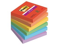 Super Sticky Notes Post-it® Playful, 76 x 76 mm, pakke med 6 stk.