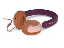 Philips TAK2000MP - 2000 Series - hörlurar med mikrofon - på örat - kabelansluten - 3,5 mm kontakt - magentapurpurfärgad