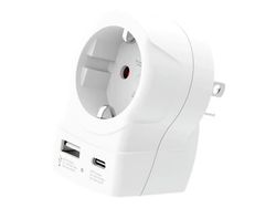 SKROSS Europe to US USB AC20PD - Adapter för effektkontakt - typ B (hane) till Typ F, USB, USB-C (hona) - AC 100-250 V - 16 A - Europa