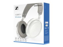 Sennheiser MOMENTUM 4 - Hörlurar med mikrofon - fullstorlek - Bluetooth - trådlös, kabelansluten - aktiv brusradering - 2,5 mm kontakt, USB-C - vit