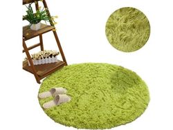 Strado gulvteppe firkantet okkergygg shaggy 150x150 GreenGrass grønn (universell)
