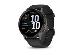 Garmin Venu 4 - 45 mm - skifer - smartklokke med bånd - silikon - svart - håndleddstørrelse: 135-200 mm - display 1.4" - 8 GB - Bluetooth, ANT+, Wi...