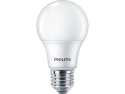 Philips - LED-glödlampa - form: A60 - glaserad finish - E27 - 8 W (motsvarande 60 W) - klass F - varmt vitt ljus - 2700 K (paket om 4)