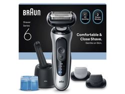 Braun Series 6 62-S7650cc, Folierakapparat, Silver, Knappar, Batteri, Inbyggt batteri, 1 h