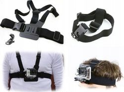 Xrec 2-i-1 sett: seler + pannebånd til GLowE for GoPro Hero 4 3+ 3 2 1