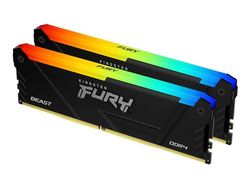 Kingston FURY Beast RGB - DDR4 - sats - 32 GB: 2 x 16 GB - DIMM 288-pin - 3600 MT/s / PC4-28800 - CL18 - 1.35 V - ej buffrad - icke ECC - svart