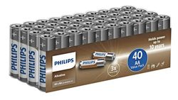 Philips Alkaline AA-batterier - 40-pack