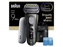 Braun Series 9 Pro+ 9675cc, Barberingsmaskin, Grå, Sølv, Rustfritt stål, Knapper, LED, AC / batteri
