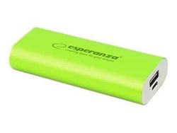 Esperanza HADRON - Strømbank - 4400 mAh - 1 A (USB) - på kabel: Micro-USB - grønn