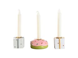 Det Gamle Apotek ljusstake för ljus Ø 1,2 cm h 3 cm 3 st/pack craftbox vit/ljusrosa