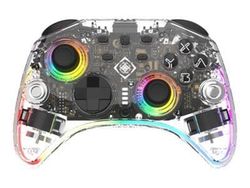 DELTACO GAMING GAM-198-T - Spelkontroll - trådlös - Bluetooth - transparent - för Nintendo Switch, Nintendo Switch OLED, Android, PC