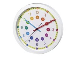 Hama "Easy Learning" Children's - Klokke - kvarts - veggmonterbar - 30 cm - Farge - ramme: hvit