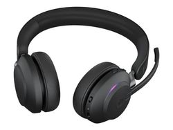 Jabra Evolve2 65 MS Stereo - Hodesett - on-ear - Bluetooth - trådløs - USB-A - lydisolerende - svart - Certified for Microsoft Teams