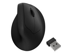 Keychron M5 - Vertikal mus - ergonomisk - optisk - 7 knapper - trådløs, kablet - 2.4 GHz, Bluetooth 5.3, USB-C - svart
