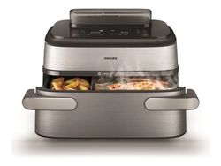 Philips 5000 Series NA565 - Dubbel luftfritös - 9.5 liter - 2.75 kW - silver/svart