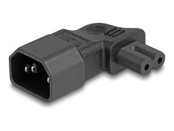 Delock - Strömadapter - power IEC 60320 C7 till IEC 60320 C14 - 250 V - 2.5 A - 90° anslutning - svart