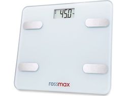 Rossmax WF262 badevekt med kroppsfettmåling, Bluetooth, hvit og rosa
