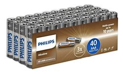 Philips Alkaline AAA-batterier - 40-pack