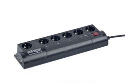 EnerGenie EG-PMS2 - Kraftkontrollenhet - AC 250 V - 2500 Watt - USB - utgångskontakter: 6 - Tyskland - svart