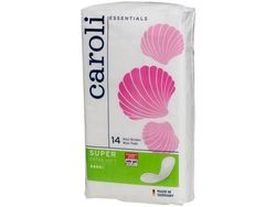 Sanitetsbind, Caroli, 28x9,2 cm, hvite, Maxi Pads, Super, uten vinger - (12 pakker x 14 stk.)