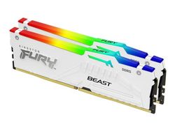 Kingston FURY Beast RGB - DDR5 - sats - 32 GB: 2 x 16 GB - DIMM 288-pin - 6000 MHz / PC5-48000 - CL30 - 1.4 V - ej buffrad - on-die ECC - vit