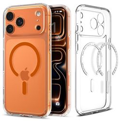 Spigen Ultra Hybrid (MagFit), Etui, Apple, iPhone 17 Pro, 16 cm (6.3"), Oransje, Gjennomsiktig