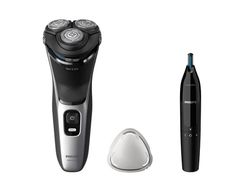 Philips Shaver 3000 Series S3143/02 Sähköparranajokone märkä- ja kuiva-ajoon, Parranajokone kääntyvällä päällä, Musta, Hopea, PowerCut blade system...