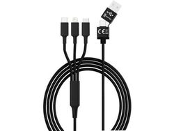 smrter Hydra ULTRA 5-i-1 nylon-ladekabel, 120 cm, svart retail