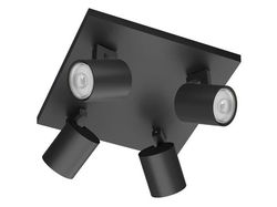 Philips Runner tak-/väggspotlight 4x GU10 ClickFix, svart