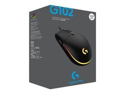 Logitech Gaming Mouse G102 LIGHTSYNC - Mus - høyrehendt - optisk - 6 knapper - kablet - USB - svart