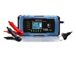 Qoltec Intelligent - Batteriladdare - 12 V, rectifier with repair function, AGM gel, LiFePO4, 9-stage charging - AC 220-240 V - utgångskontakter: 2...