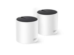 TP-Link DECO X55 (2-Pack), Hvit, Innvendig lys, Mesh ruter, Dobbelbånd (2.4 GHz / 5 GHz), Wi-Fi 6 (802.11ax), 3000 Mbit/s