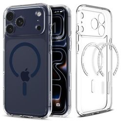 Spigen Ultra Hybrid (Mag Fit), Etui, Apple, iPhone 17 Pro, 16 cm (6.3"), Mørkeblå, Gjennomsiktig