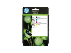 HP 953 - 4 pakker - sort, gul, cyan, magenta - original - blækpatron - for Officejet Pro 7740, 7740 Wide Format, 8210, 8216, 8218, 8710, 8715, 8720...