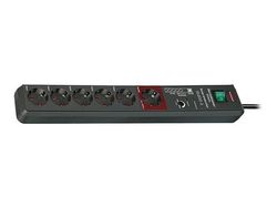 brennenstuhl Secure-Tec - Overspenningsavleder - 3500 watt - utgangskontakter: 6 - antrasitt