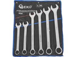 Geko nøkler flat-øye sateng 34-50 mm 6 stk. CRV/op. plate/ (3)