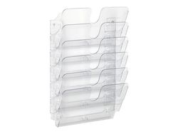 DURABLE FLEXIPLUS - Literaturholder - veggmonterbar - 6 rom - for A4 - gjennomsiktig