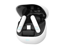 Trust Gaming GXT 409 Oxxie - True wireless-hodetelefoner med mikrofon - i øret - Bluetooth / 2,4 GHz radiofrekvens - lydisolerende - hvit
