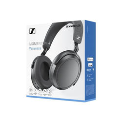 Sennheiser MOMENTUM 4 - Hodetelefoner med mikrofon - full størrelse - Bluetooth - trådløs, kablet - aktiv støydemping - 2,5 mm jakk, USB-C - svart