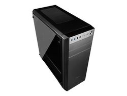 MODECOM OBERON Pro Glass - Tower - ATX - sidepanel med vindu - ingen strømforsyning - svart - USB/lyd