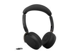 Jabra Evolve3 65 Flex UC - Hodesett - on-ear - Bluetooth - trådløs, kablet - aktiv støydemping - USB-A via Bluetooth-adapter, USB-C - svart - Zoom ...
