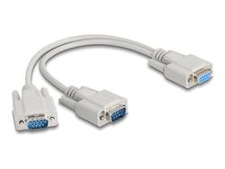 Delock adapter Y-kabel D-Sub9 1 x hunn til 2 x hann med skruer 30 cm