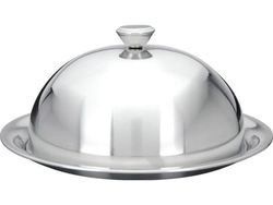 Excellent Houseware serveringsfat i stål med lokk, tallerken 20 cm