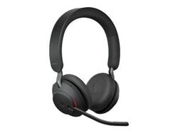 Jabra Evolve2 65 MS Stereo - Hodesett - on-ear - Bluetooth - trådløs - USB-C - lydisolerende - svart - Certified for Microsoft Teams